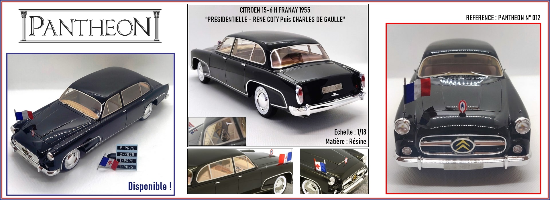 CITROEN 15-6 H FRANAY 1955 "PRESIDENTIELLE - RENE COTY PUIS CHARLES DE GAULLE"